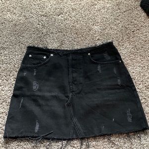BDG urban outfitters distressed black denim skirt!